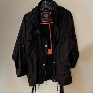 Vince Camuto Black Utility Jacket with Orange Accents